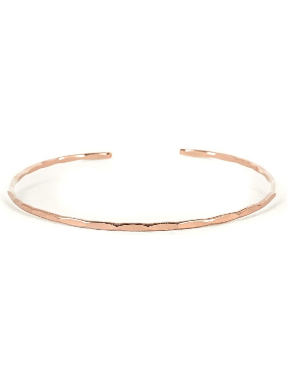 Delicate Thin Hammered Cuff Bracelet in Sterling Silver, Gold & Rose Gold Fill
